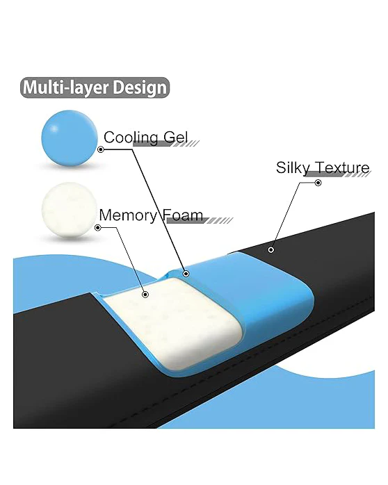 Faluber Cooling Gel Wrist Rest Pad Keyboard Black - Image 5