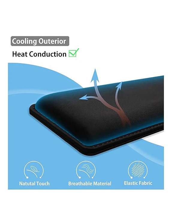 Faluber Cooling Gel Wrist Rest Pad Keyboard Black - Image 7