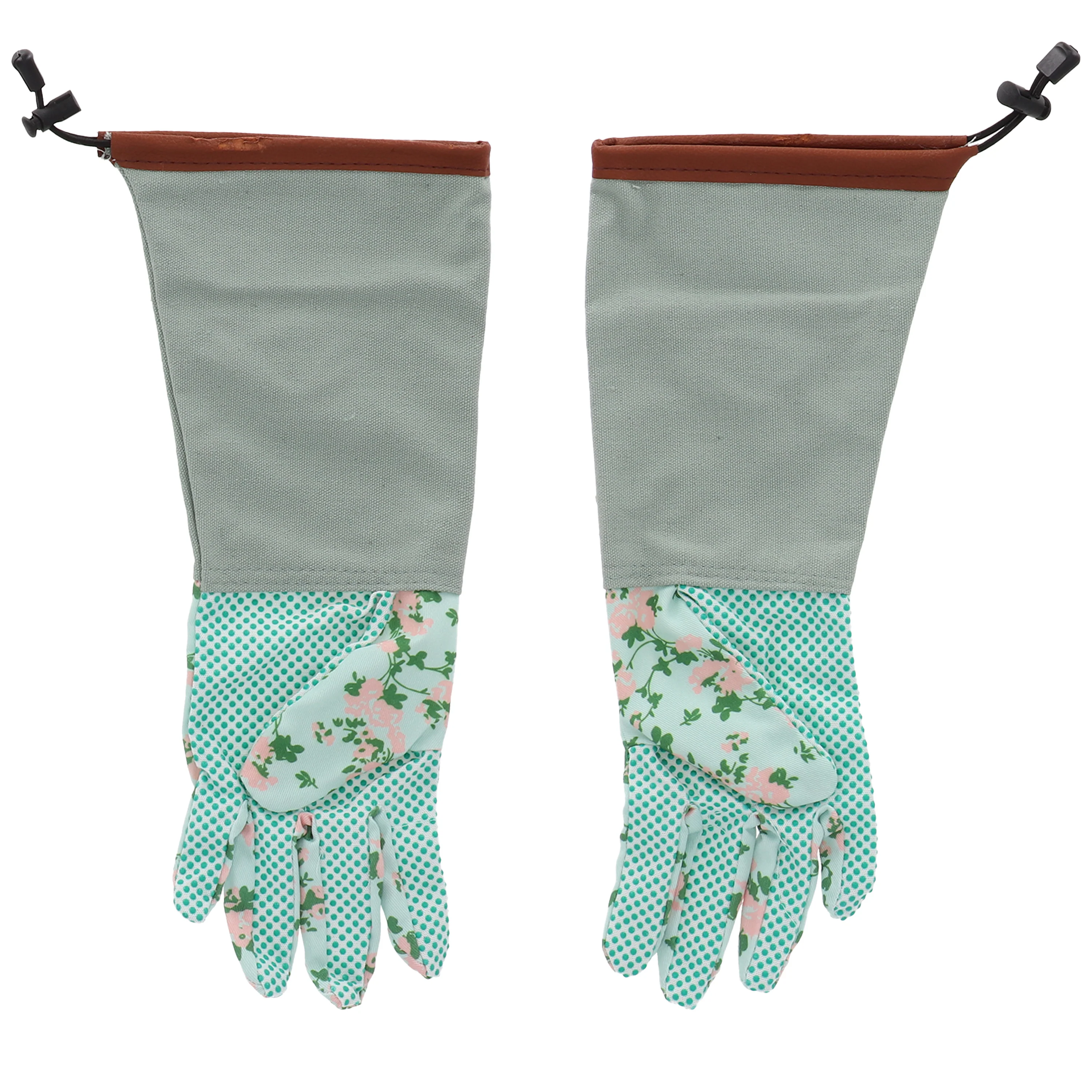 Gardening Gloves Long Green Rose Design - Image 2