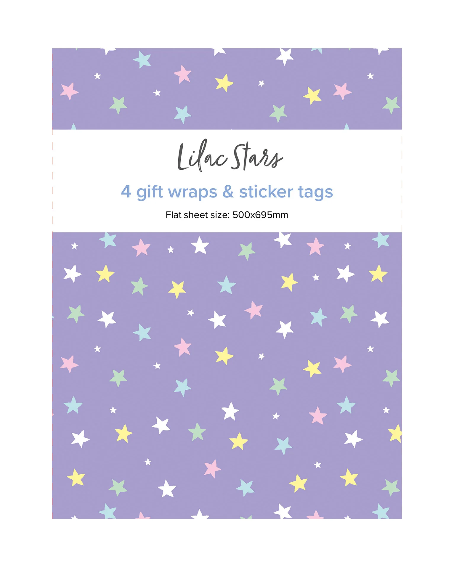 Gift Wrapping Paper Lilac Stars