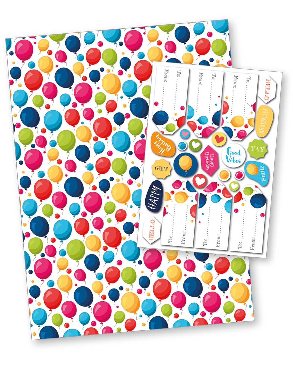 Gift Wrapping Paper Set Balloon Print - Image 2