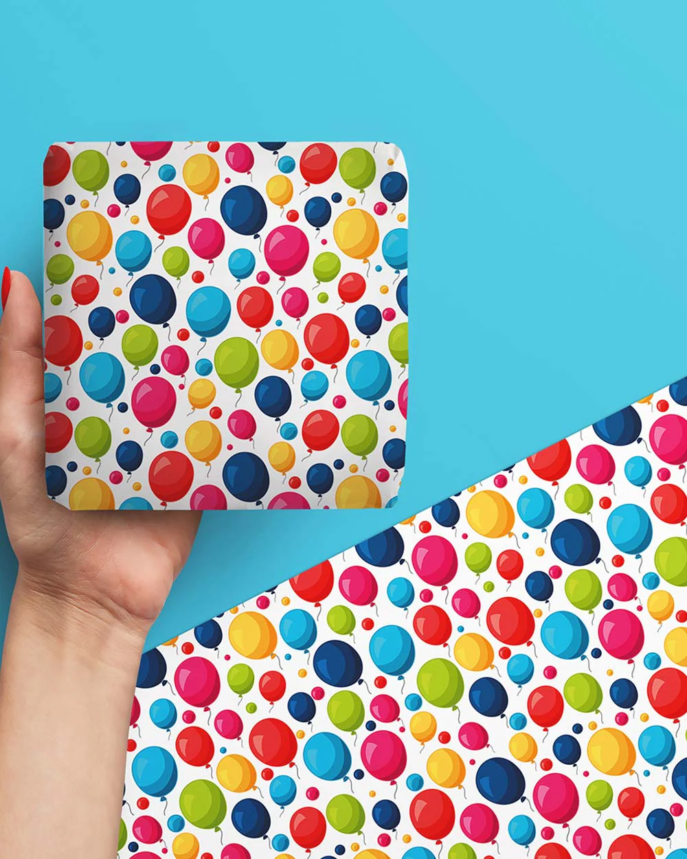 Gift Wrapping Paper Set Balloon Print - Image 3