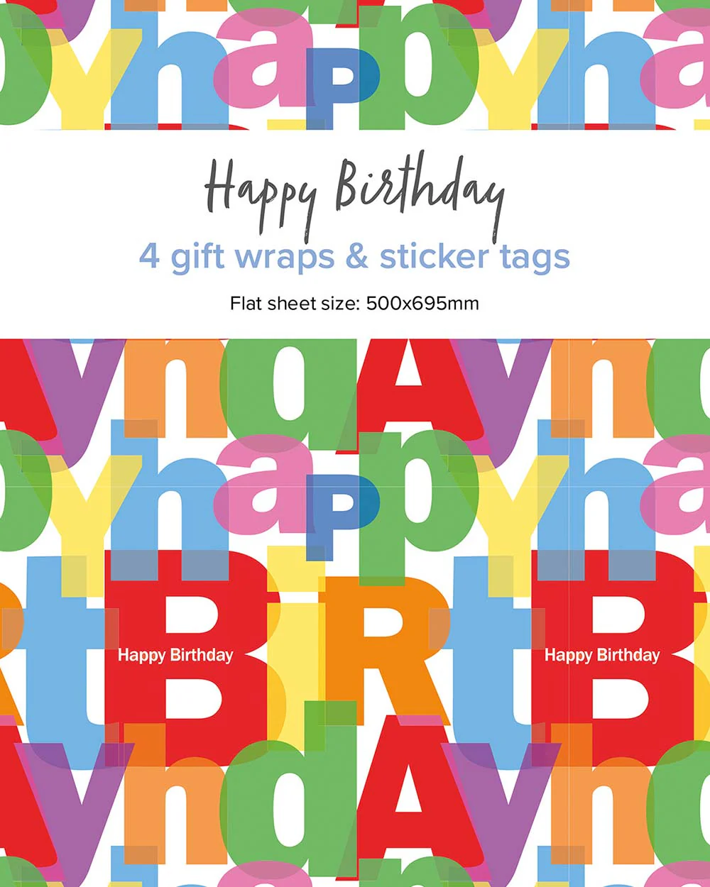 Gift Wrapping Paper Set Happy Birthday