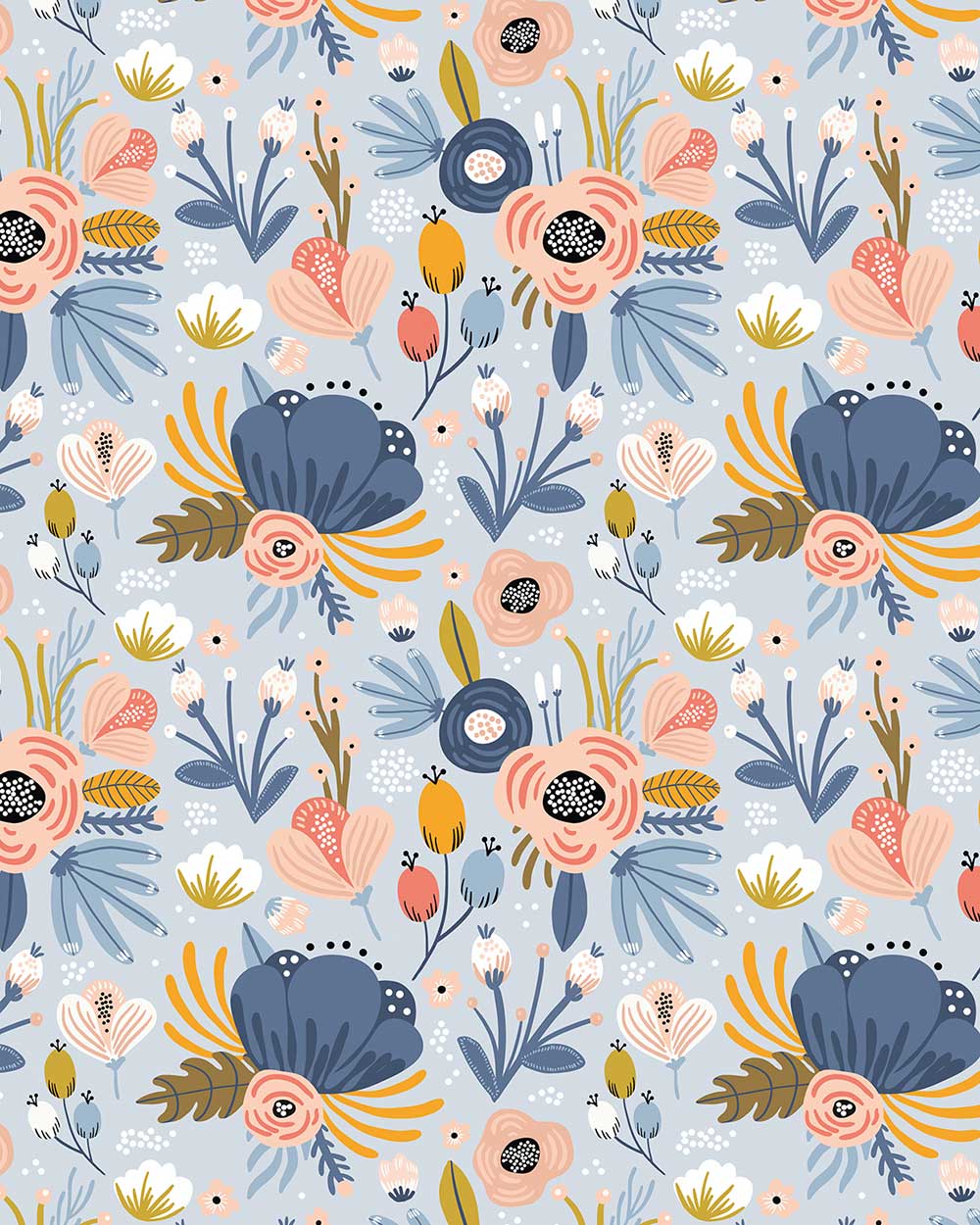 Gift Wrapping Paper Set Pretty Floral - Image 2