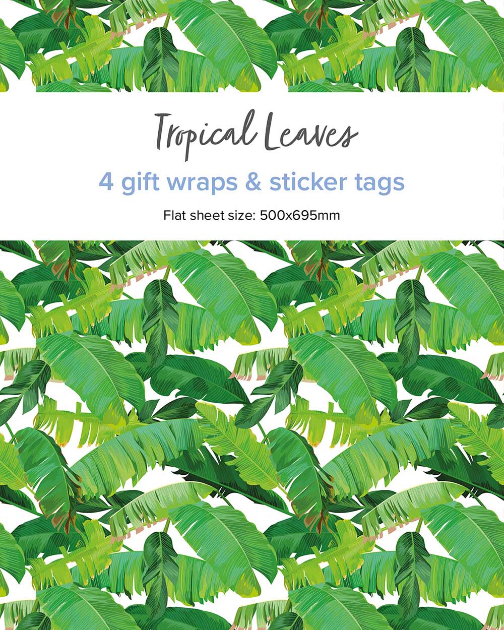 Gift Wrapping Paper Set Tropical Leaf