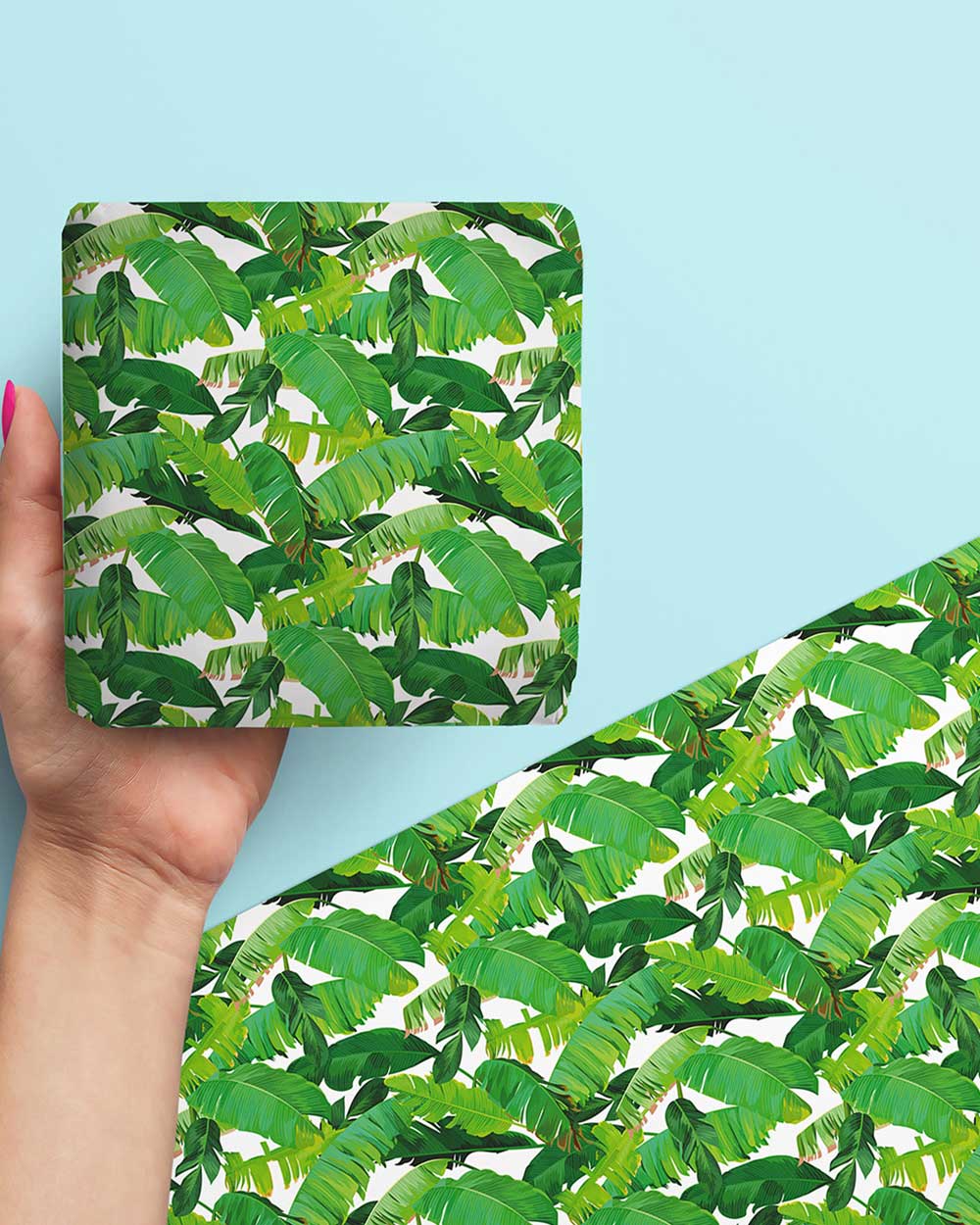 Gift Wrapping Paper Set Tropical Leaf - Image 3