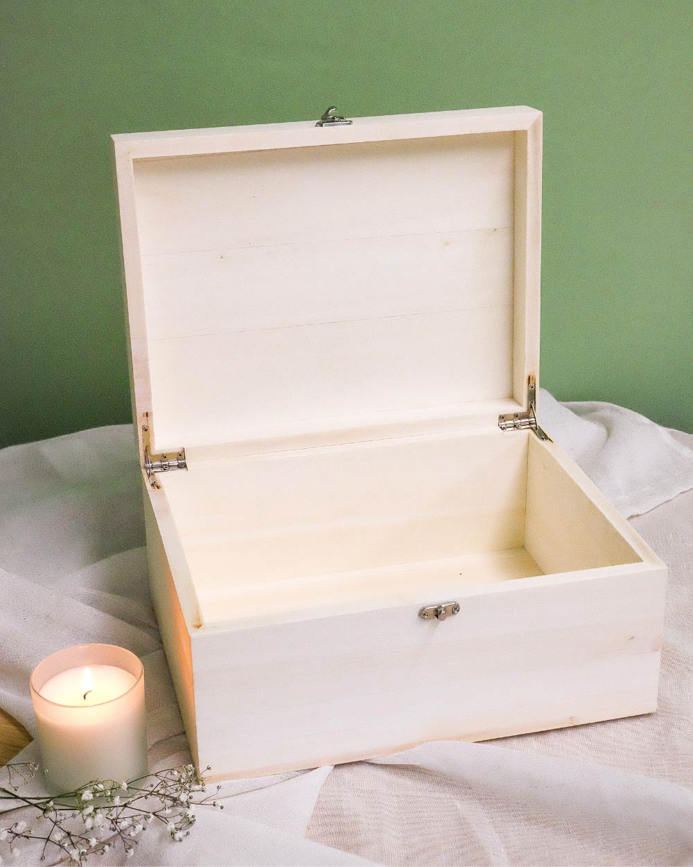 Hand Crafted Natural Wood Memory Box - Image 3