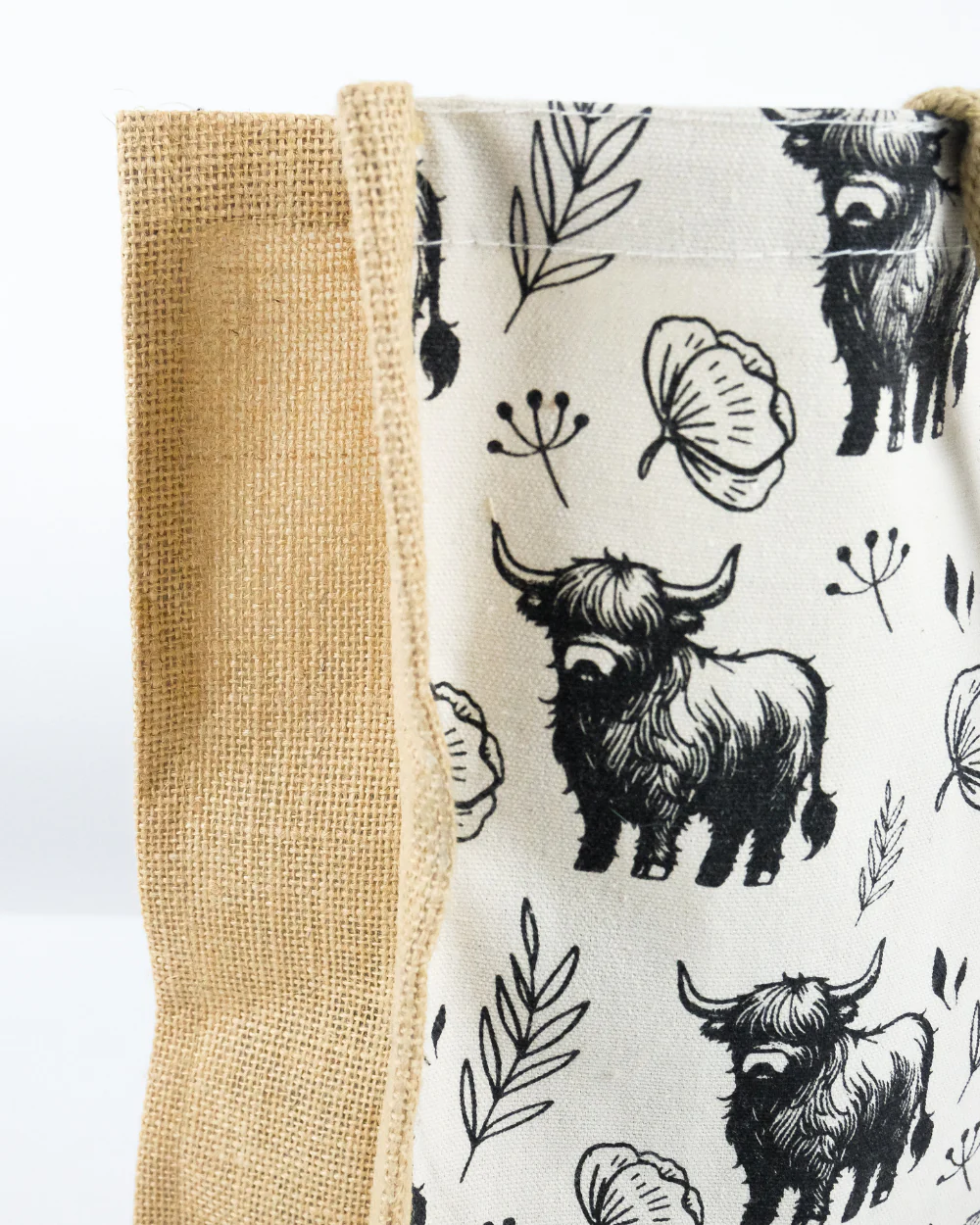 Highland Cow Jute Shopping Bag For Life 100% Biodegradable - Image 3