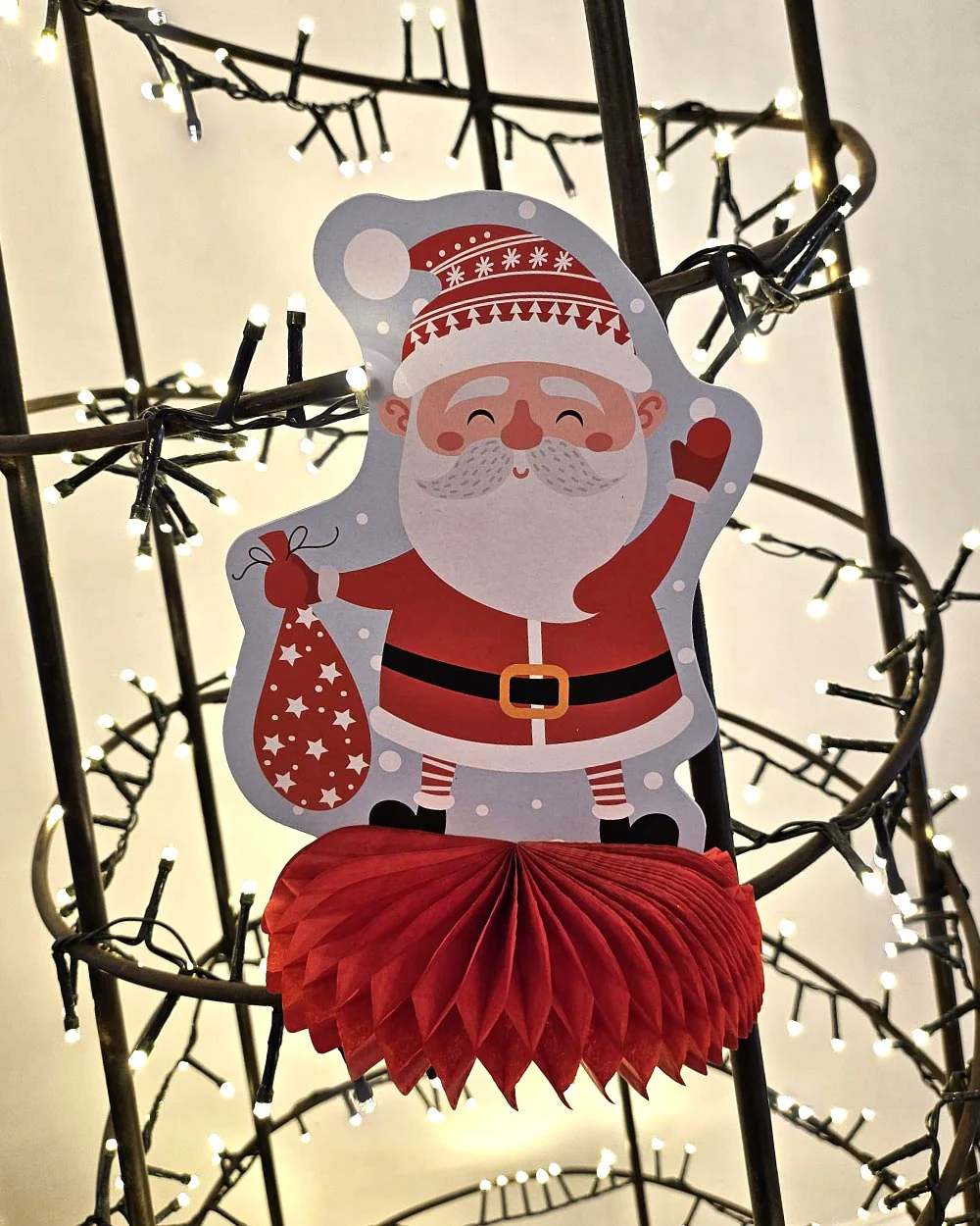 Honeycomb Christmas Decoration Santa