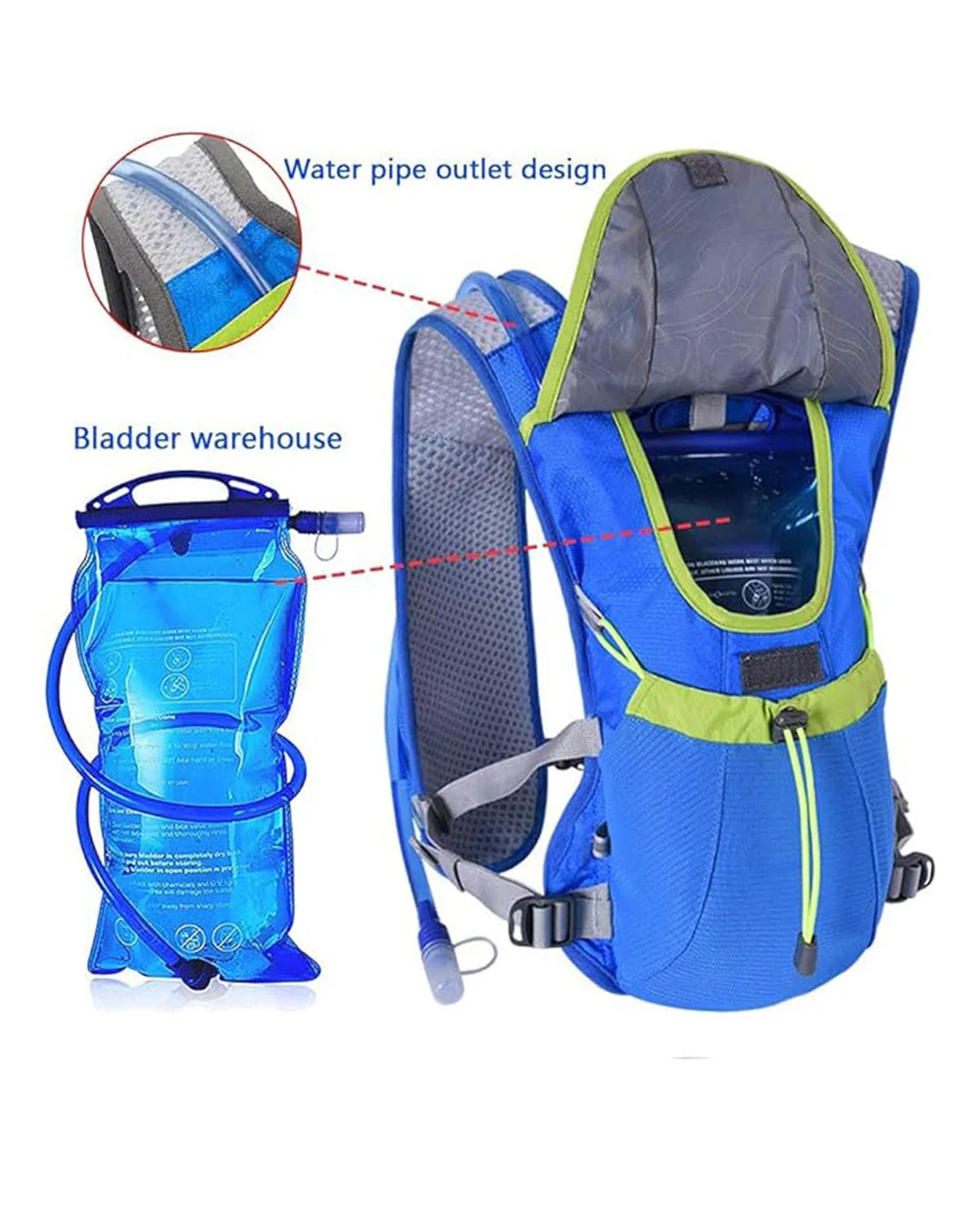 Hydration Vest Lightweight with 1.5L Hydration Bladder Black - Image 3