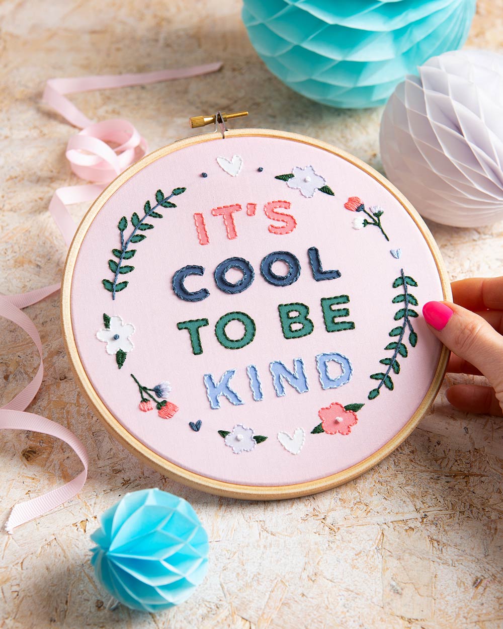 It's Cool To Be Kind Embroidery Kit