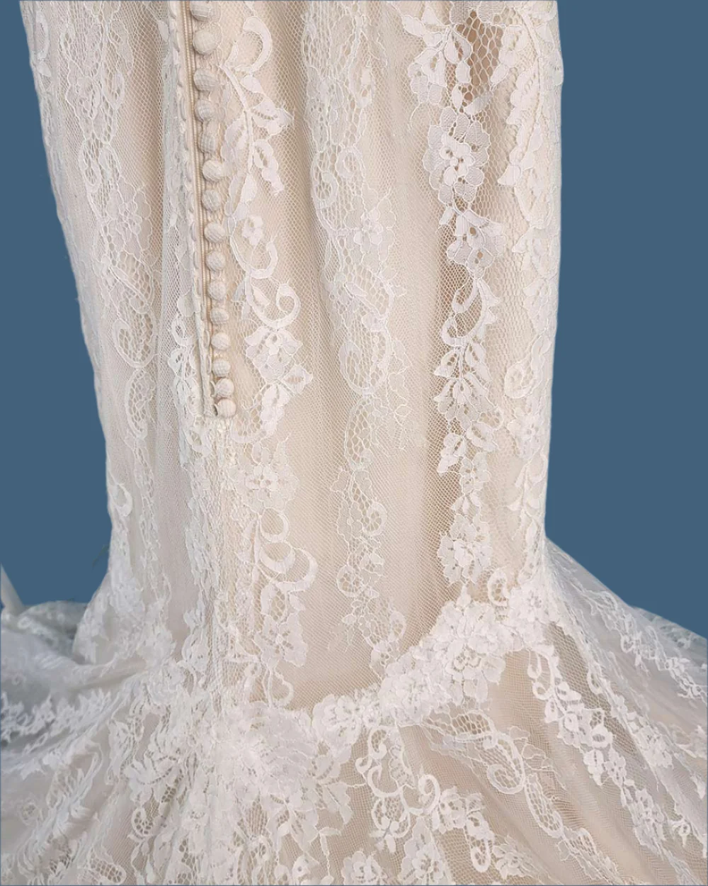 Jasmine Collection Champagne Fitted Strap Wedding Dress Size 8 - Image 11