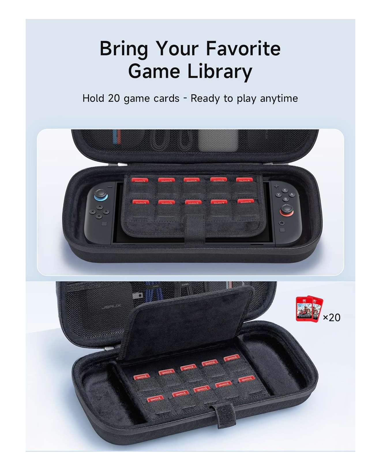 JSAUX Carry Case hard Shell for Nintendo Switch 2 Black - Image 7