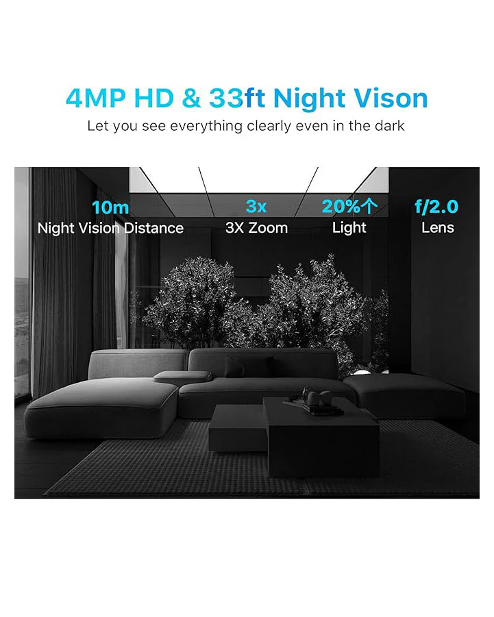 JUOVI 4MP Indoor Home Security Camera with 2.4/5 GHz WiFi - Image 5