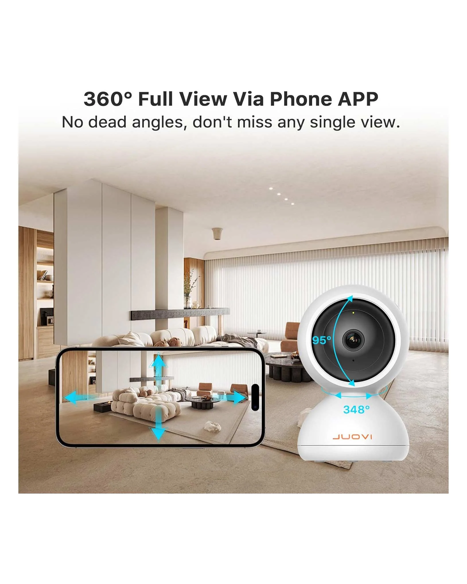 JUOVI 4MP Indoor Home Security Camera with 2.4/5 GHz WiFi - Image 6