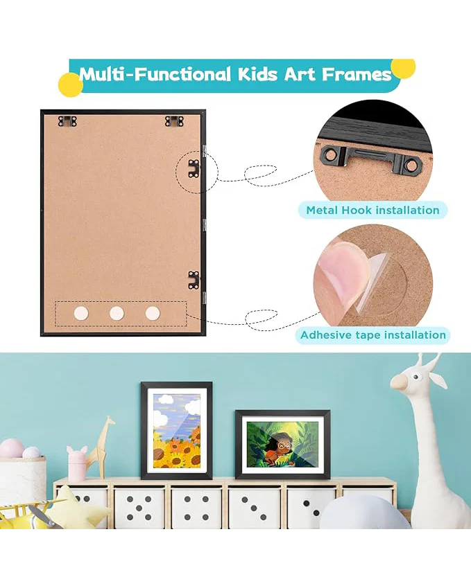 Kids Artwork Display Frame, 34 x 46cm Black - Image 4