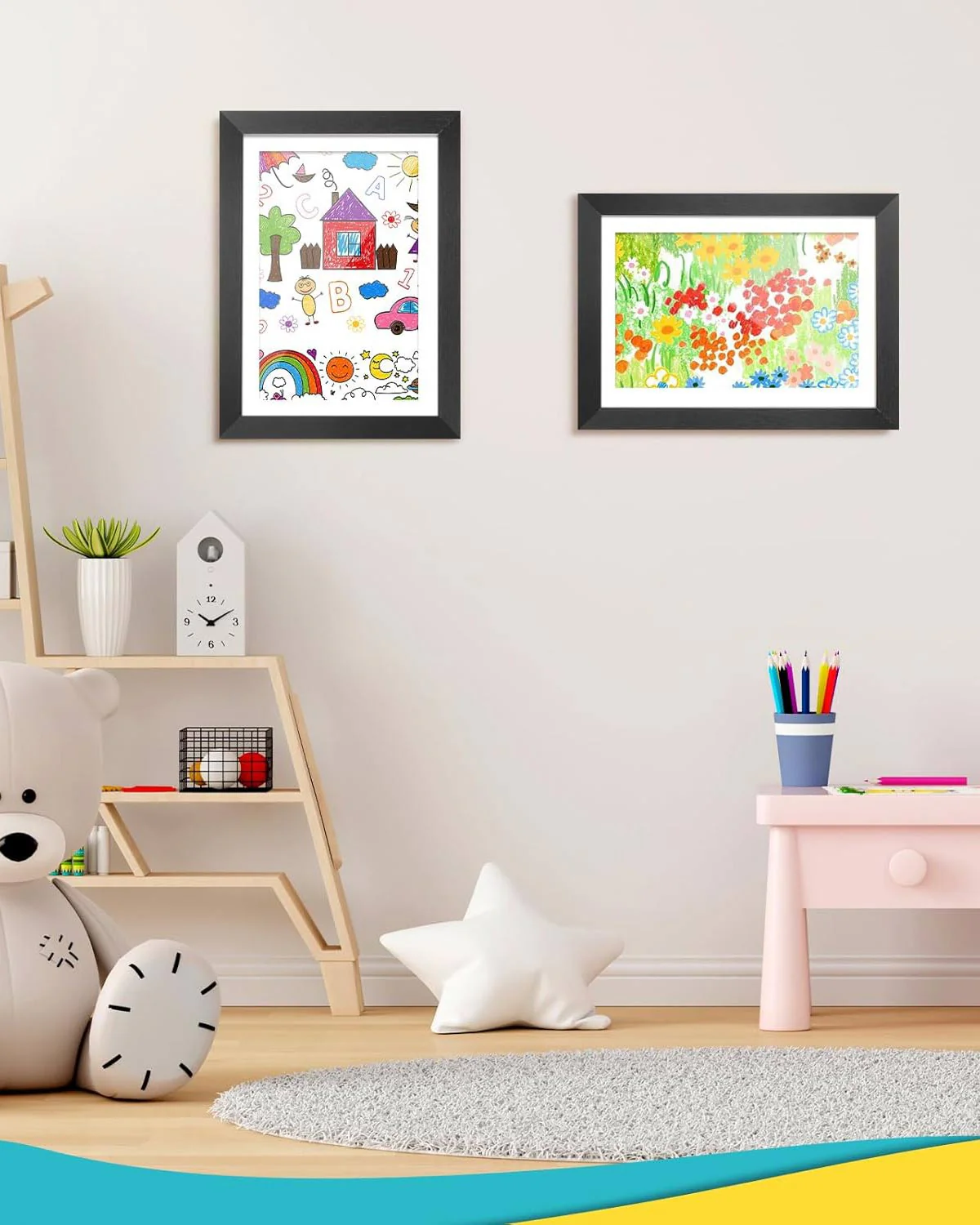 Kids Artwork Display Frame, 34 x 46cm Black - Image 7