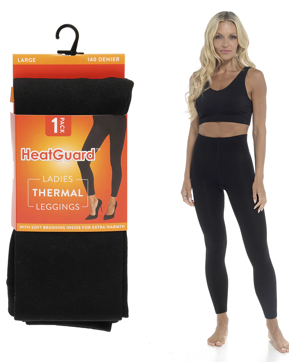 Ladies Thermal Leggings Black S M L