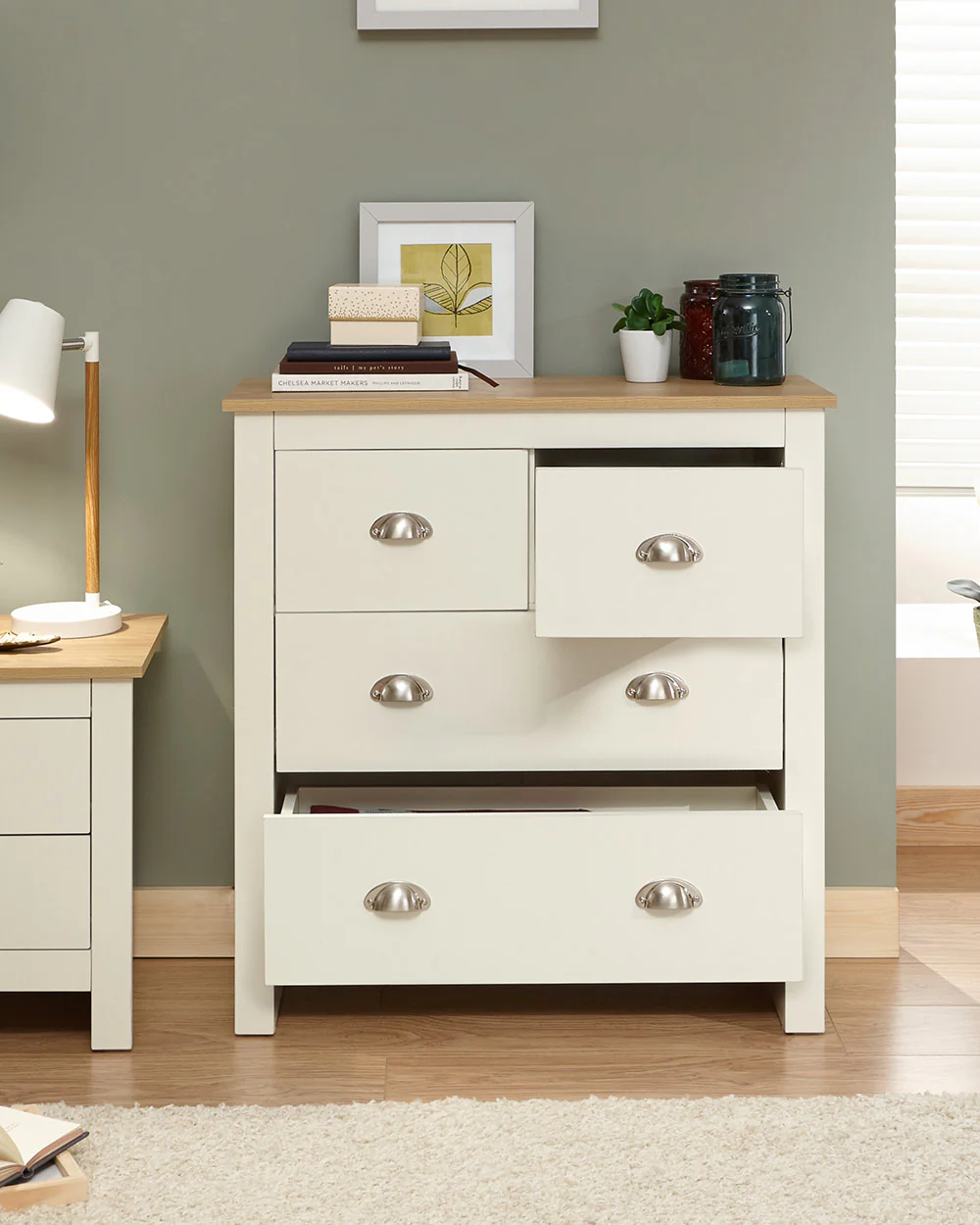 Lancaster 2 + 2 Drawer Chest Of Drawers Cream - Image 2