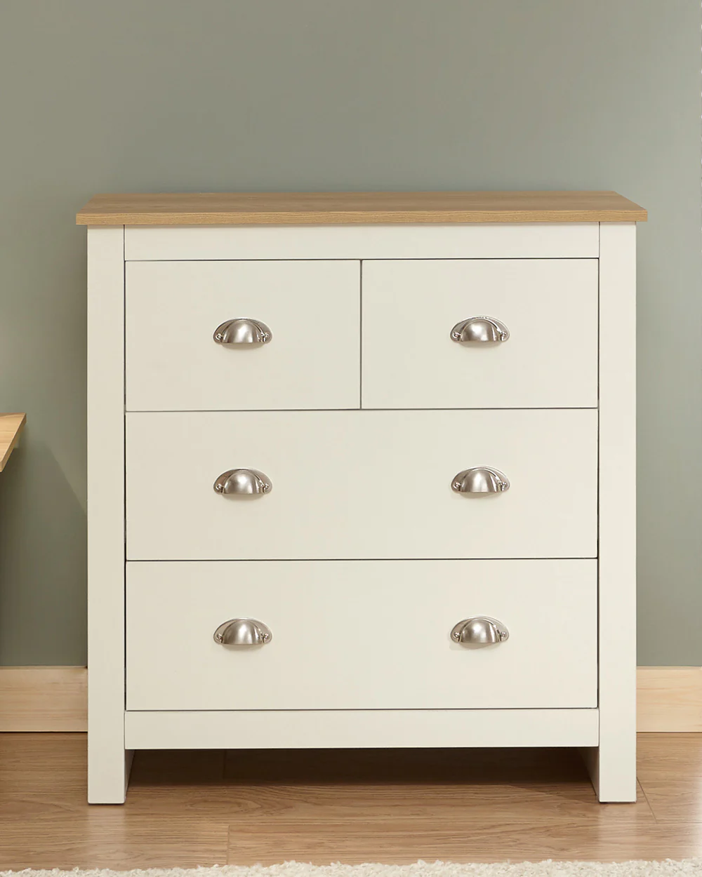 Lancaster 2 + 2 Drawer Chest Of Drawers Cream - Image 3