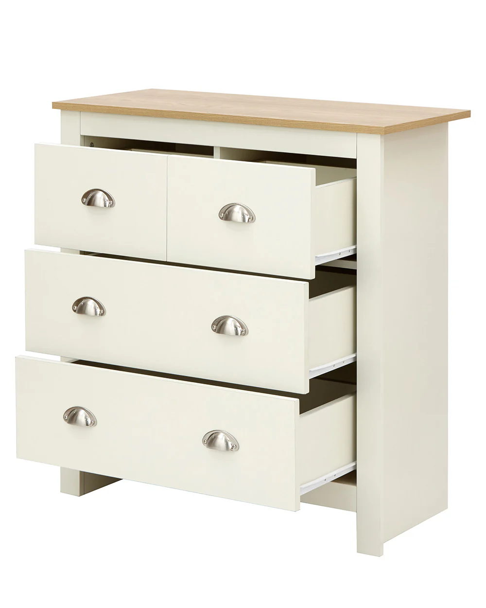 Lancaster 2 + 2 Drawer Chest Of Drawers Cream - Image 6
