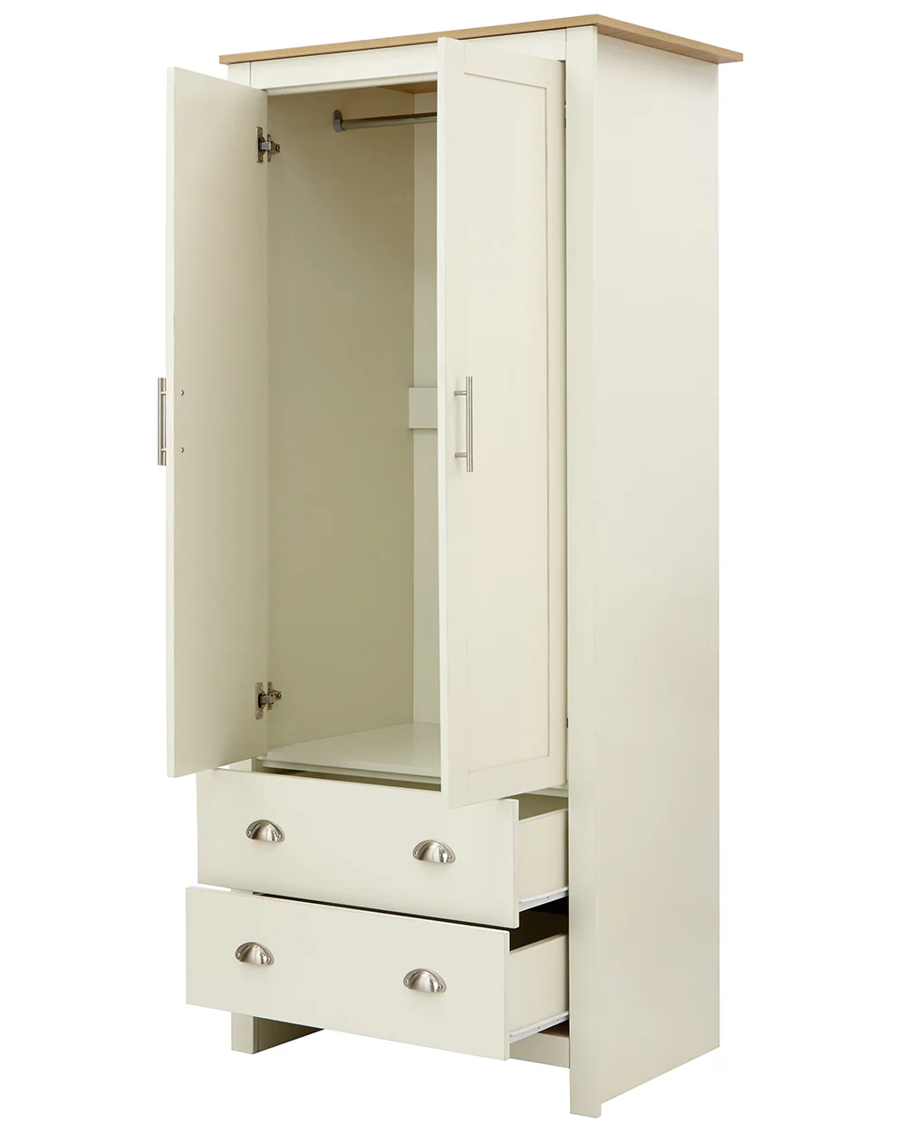 Lancaster 2 Door 2 Drawer Wardrobe Cream - Image 6