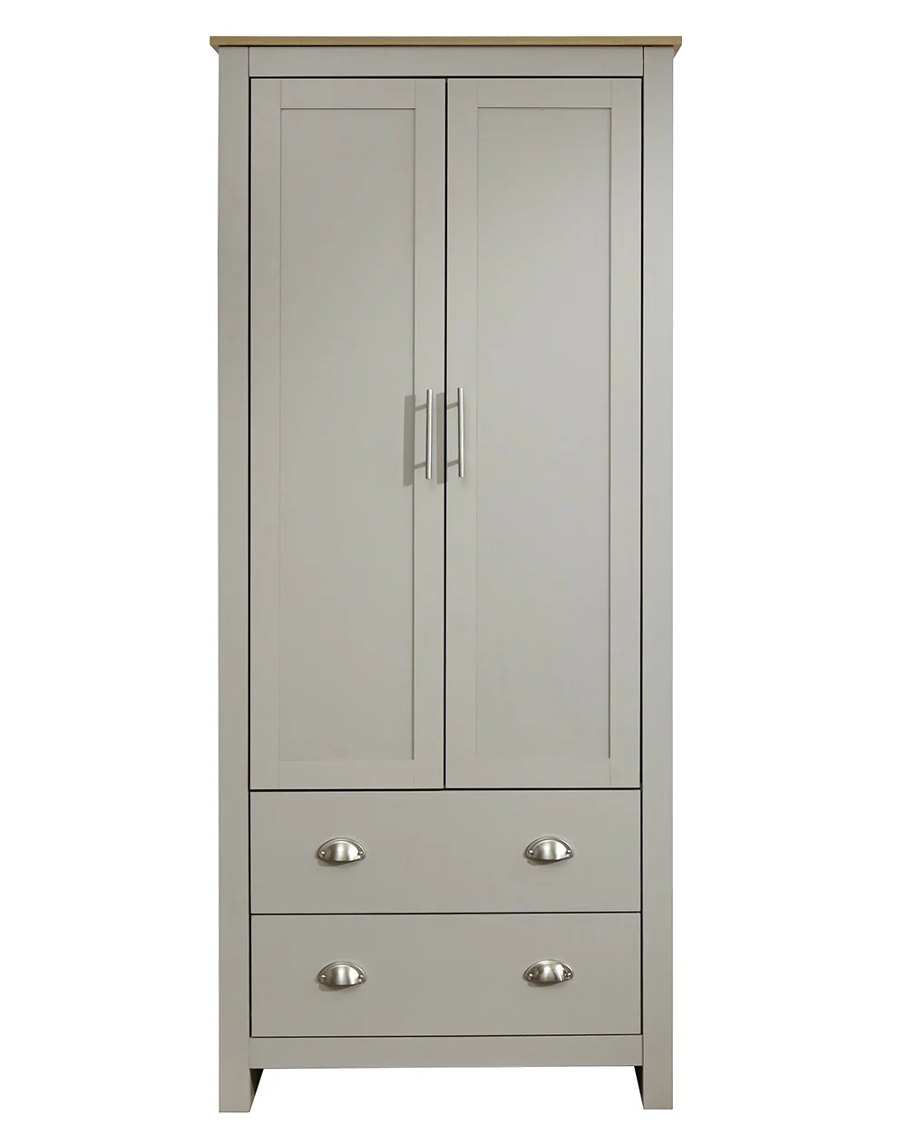 Lancaster 2 Door 2 Drawer Wardrobe Grey - Image 8