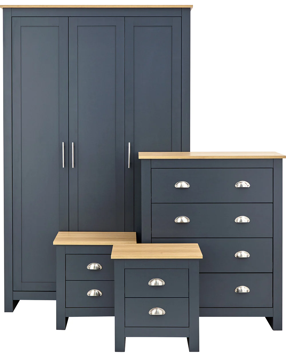 Lancaster 4 Piece Bedroom Furniture Set Slate Blue - Image 8