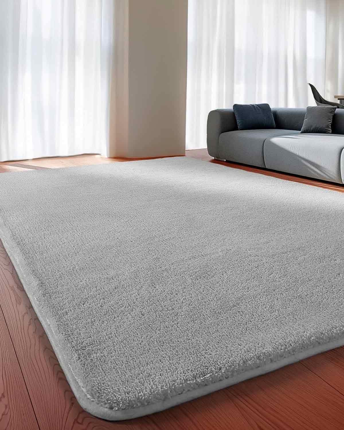 Large Carpet Rug 200 x 300cm Light Grey - Image 6