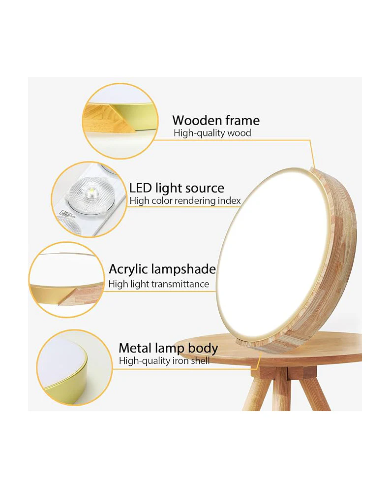 LED Ceiling Light Panel 50W 5000LM Gold 50cm - Image 3