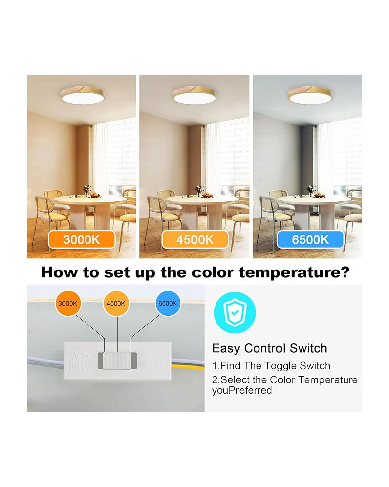 LED Ceiling Light Panel 50W 5000LM Gold 50cm - Image 4