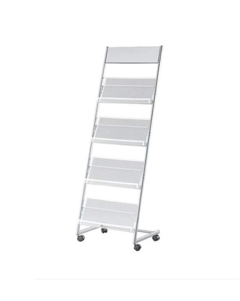 Magazine Rack Holder 4 Pockets Floor Standing Silver