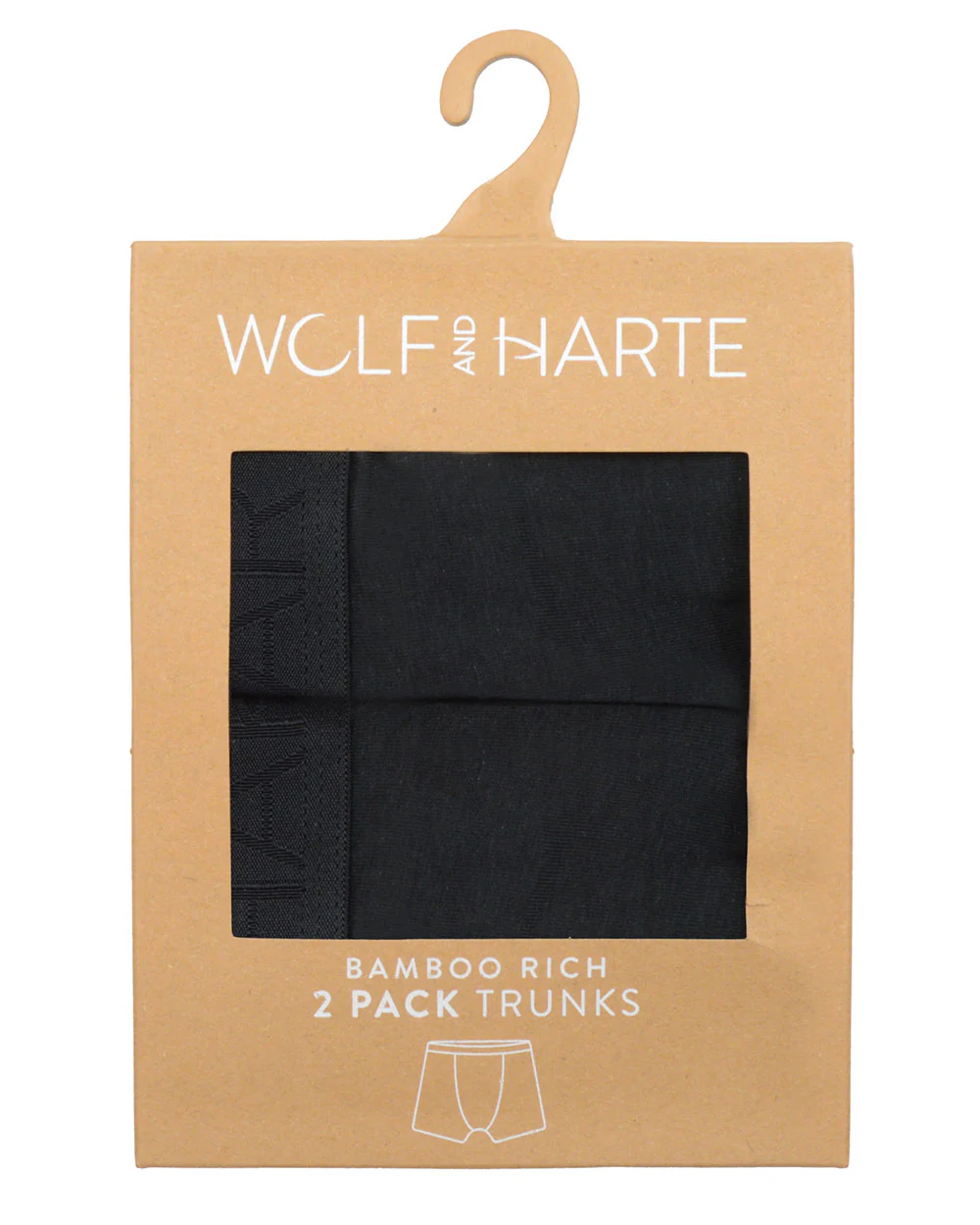 Men's Bamboo Boxers 2 Pair Black