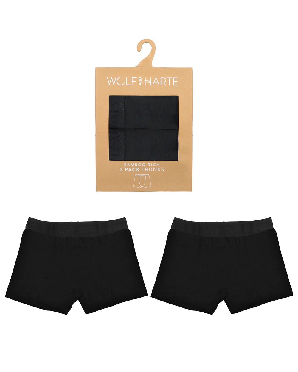 Men's Bamboo Boxers 2 Pair Black - Image 2