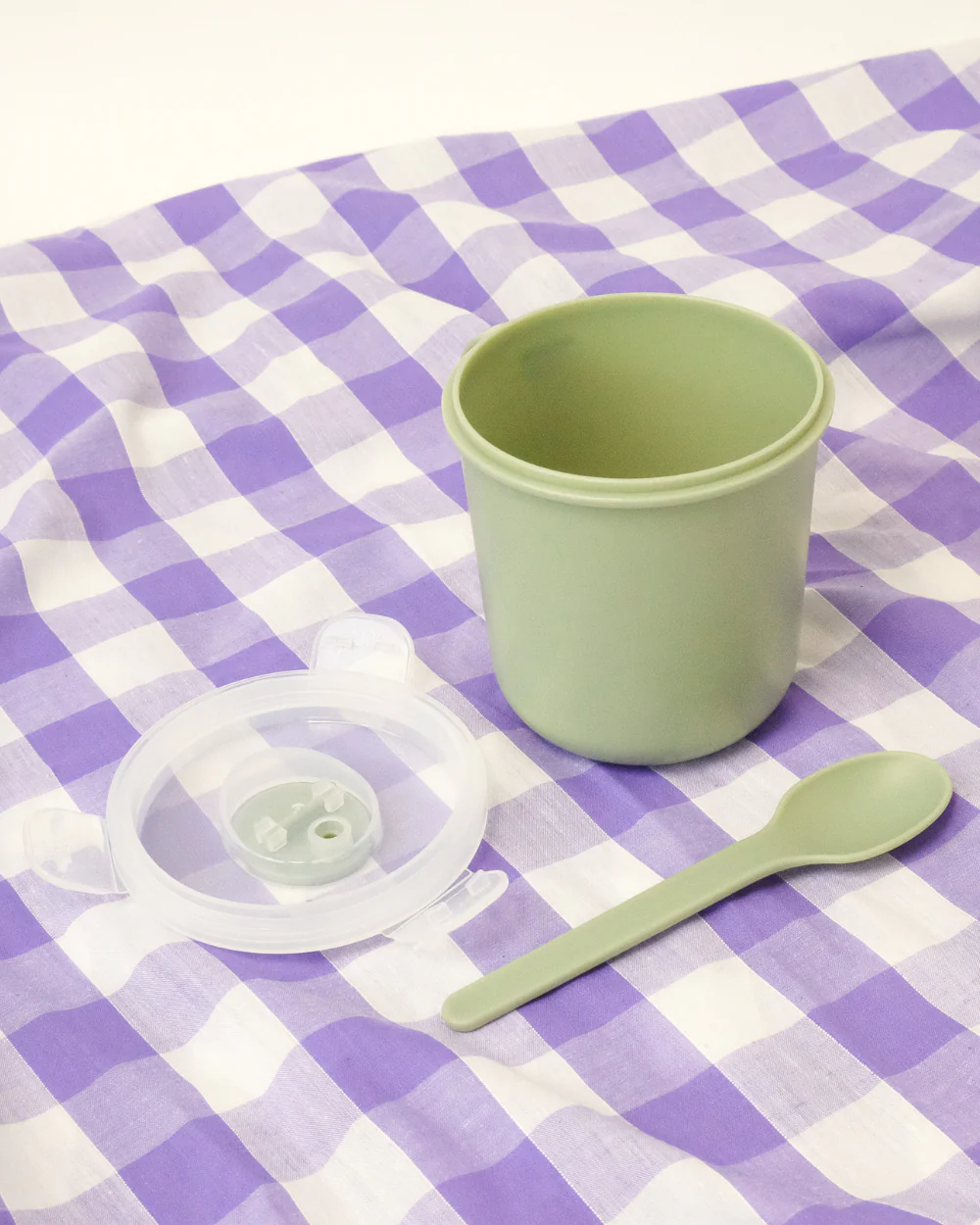 Microwavable Soup Mug With Spoon Sage - Image 3