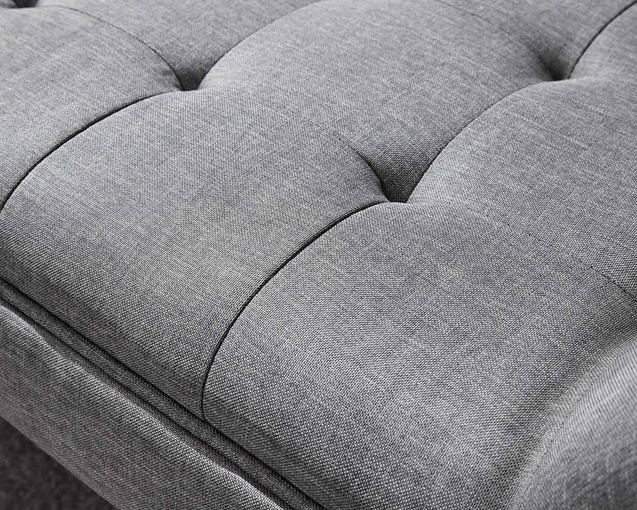 Milan Fabric Upholstered Bench, Dark Grey - Image 5