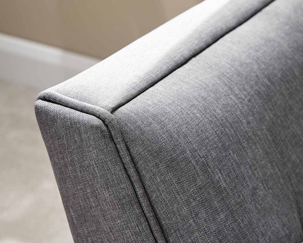 Milan Fabric Upholstered Bench, Dark Grey - Image 6
