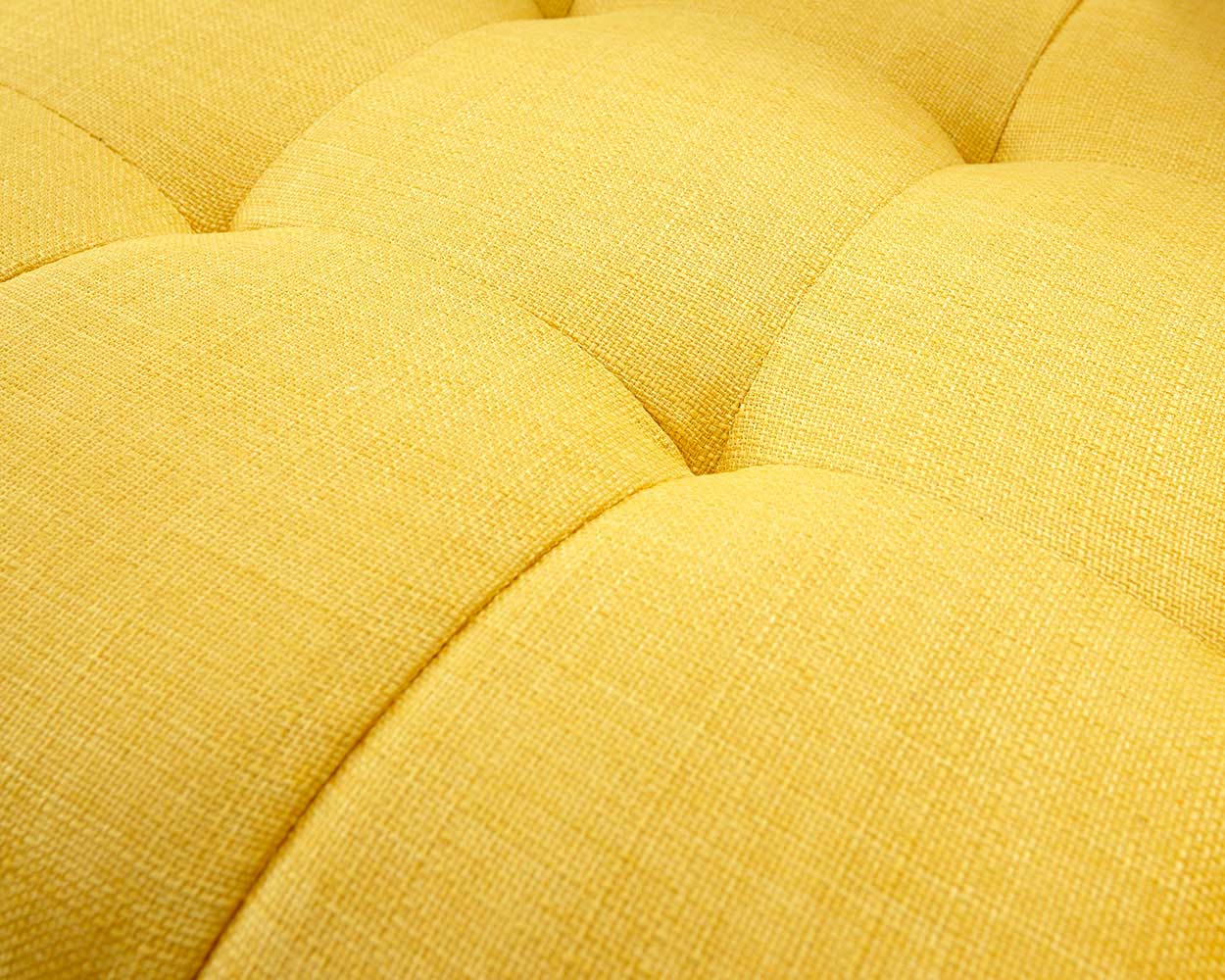 Milan Fabric Upholstered Bench, Mustard Yellow - Image 3