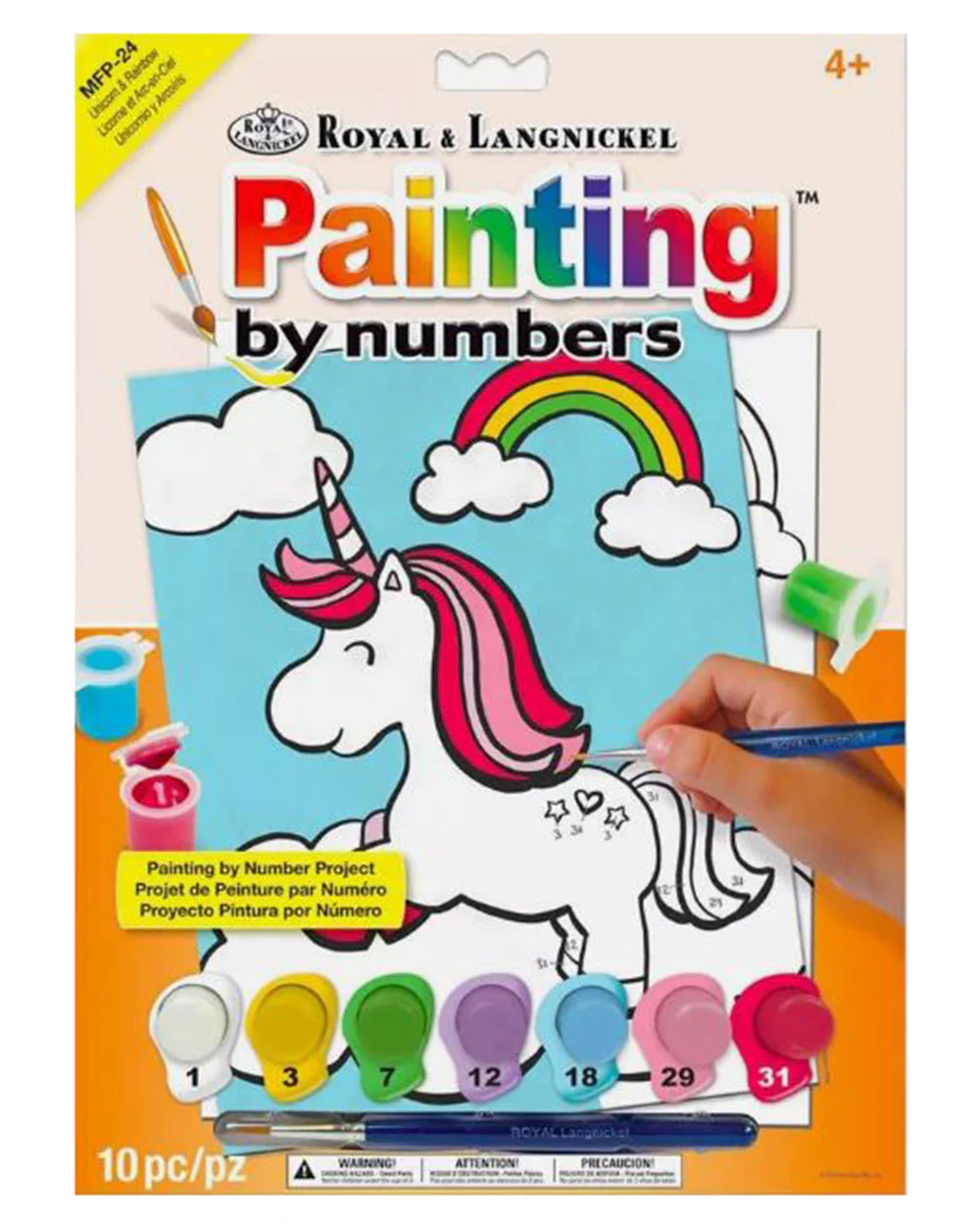 My First Paint By Number Kit Unicorn Rainbow Age 4+