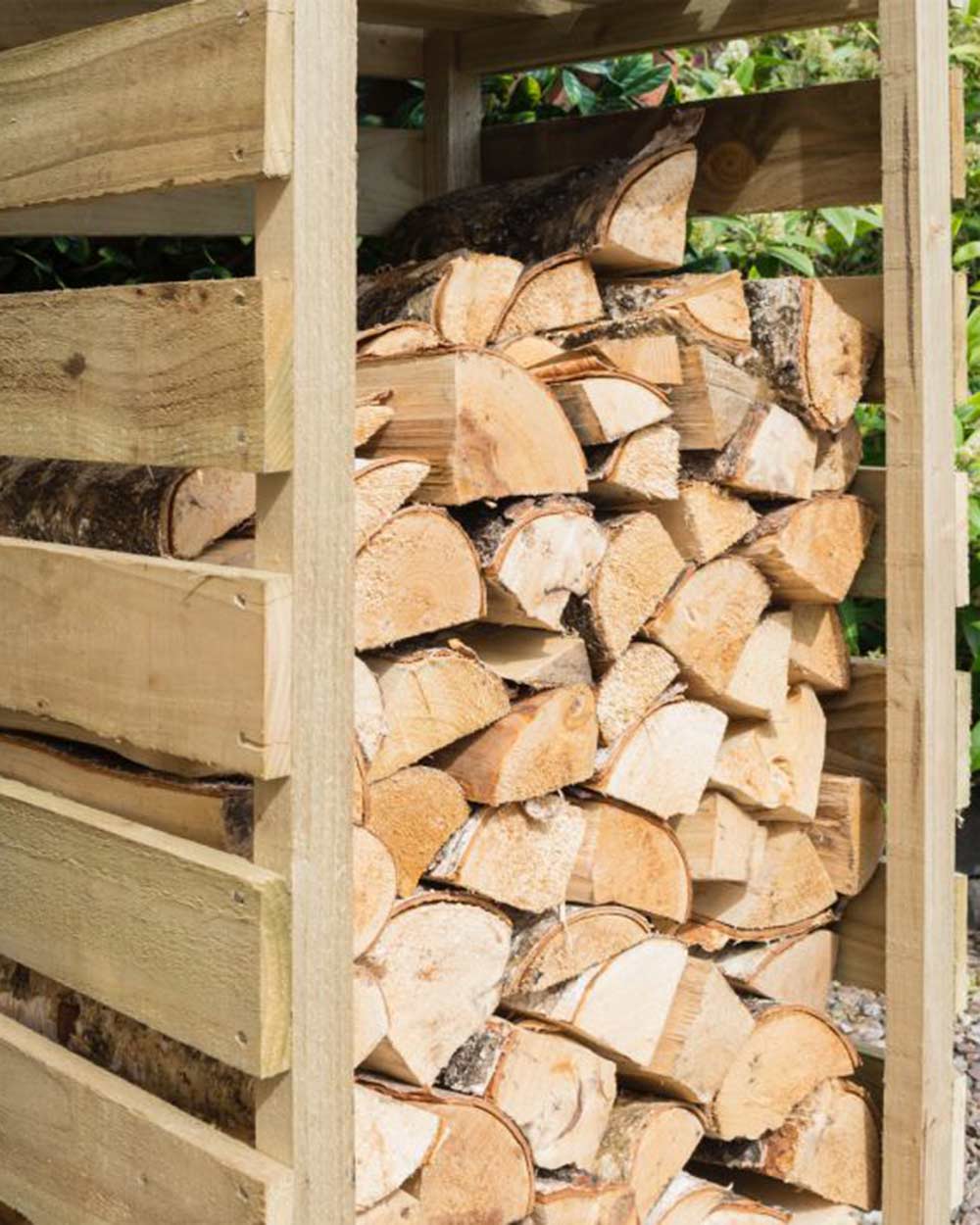 Narrow Log Store Slim Outdoor Rowlinson - Image 3