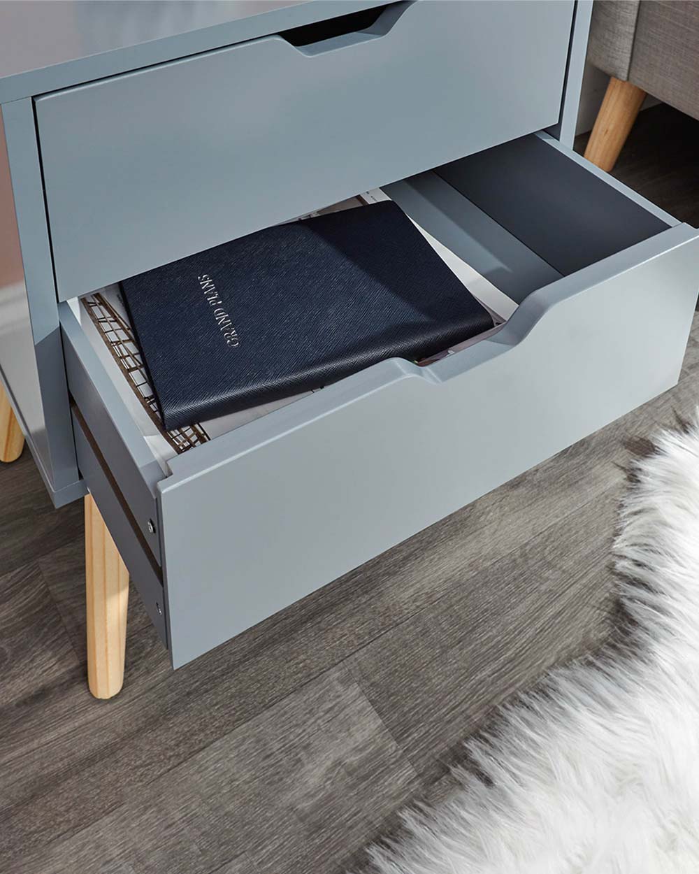 Nyborg Pair Of 2 Drawer Bedsides Dark Grey - Image 5
