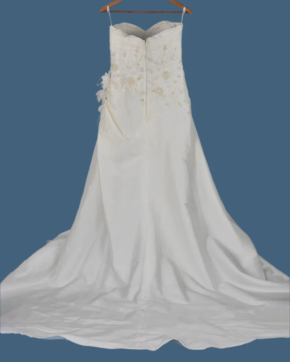 Orient Corp Ivory A Line Strapless Wedding Dress Size 12 - Image 3