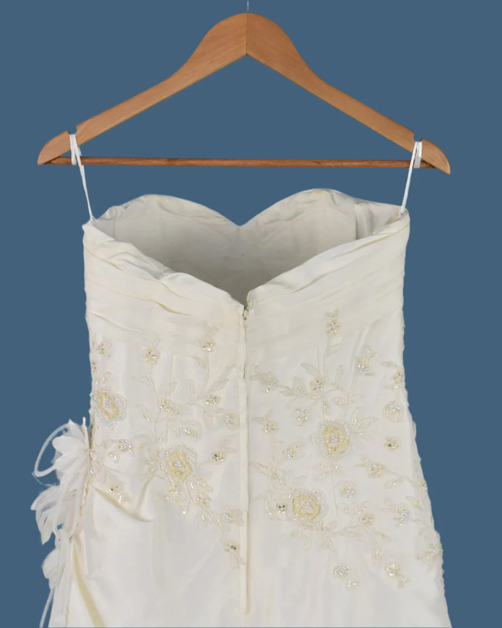 Orient Corp Ivory A Line Strapless Wedding Dress Size 12 - Image 7