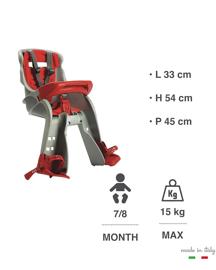 Orion Front Bike Seat Bracket Silver Red - Image 5