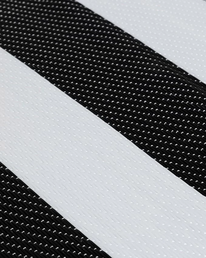 Outdoor Rugs for Garden Striped Black White 120x160cm - Image 3