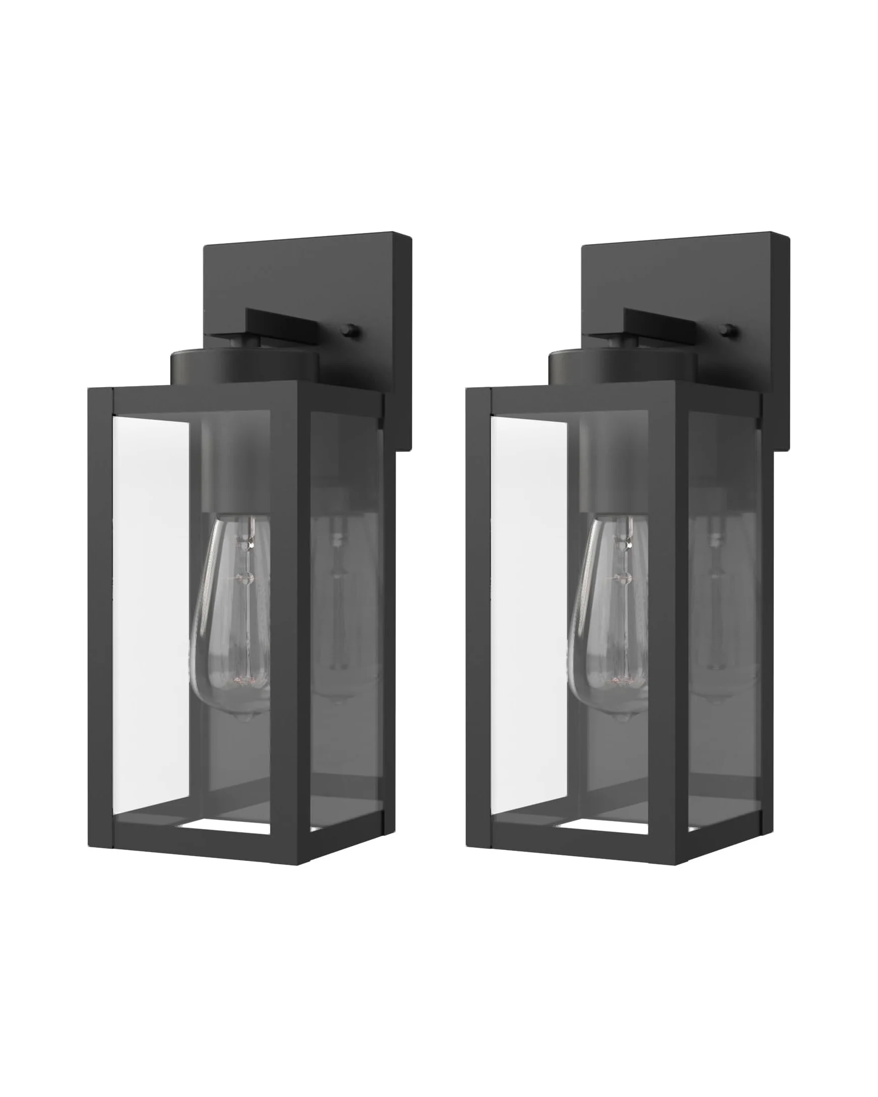 Outdoor Wall Lights Exterior Light Fixture IP44 2Pk Black - Image 2