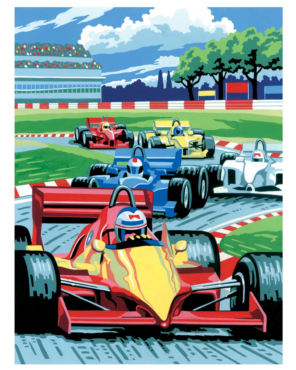 Painting By Numbers Kit Grand Prix Racing Cars Age 8+