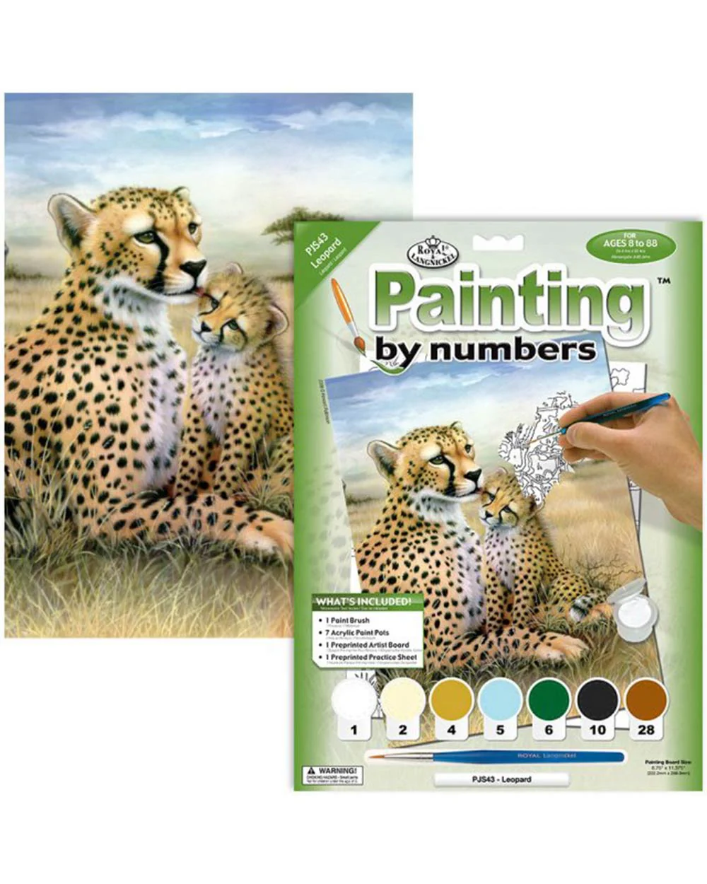 Painting By Numbers Kit Leopard And Cub Age 8+