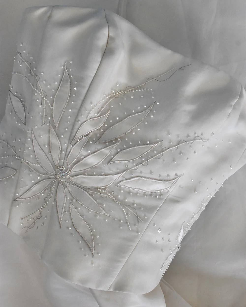 Pale Gold Strapless Bodice Wedding Dress Size 14 - Image 3