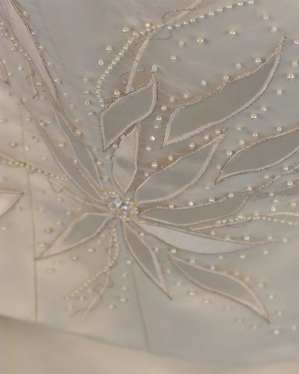 Pale Gold Strapless Bodice Wedding Dress Size 14 - Image 6